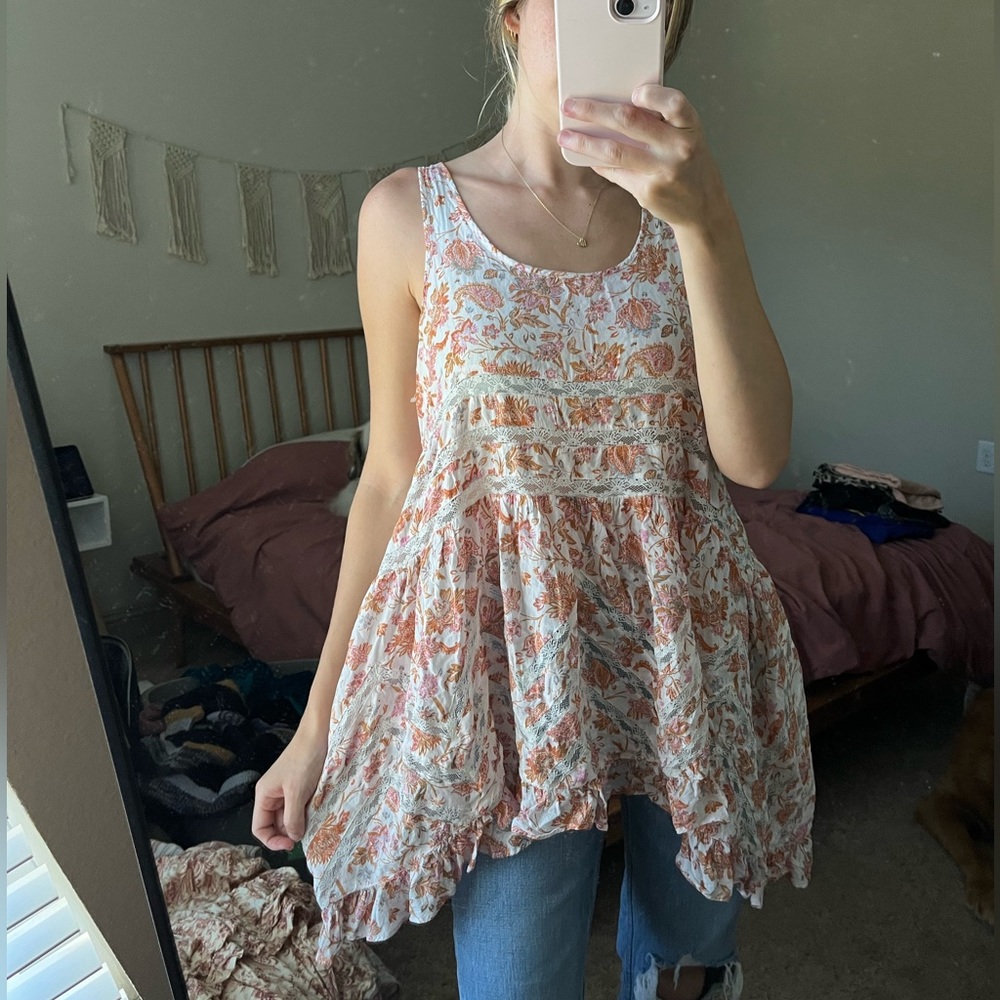 SOLD NWOT free people intimately voile lace detail tunic - Picture 2 of 11